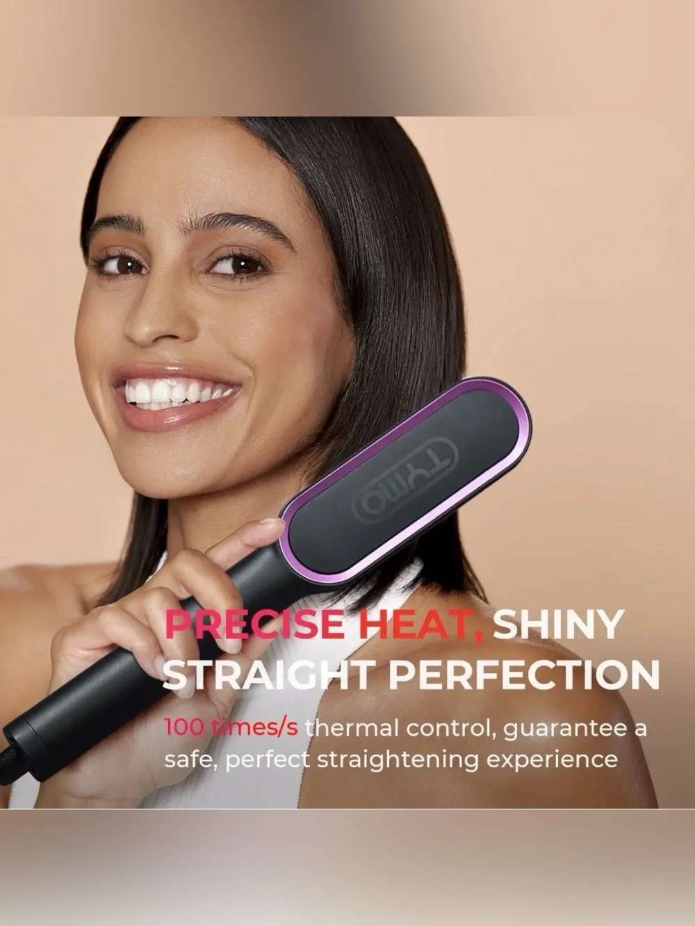 Tymo Pink & Black Hair Straightening Brush - Tymo